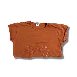 gym shark cropped shirt size medium color orange